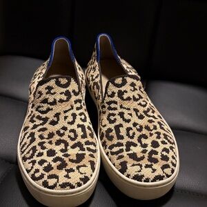 Rothy's Leopard Print Slip on Sneakers